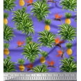 thumbnail image 1 of Soimoi Velvet Fabric Leaves,Floral & Pineapple Fruits Print Fabric by Yard 58 Inch Wide, 1 of 1