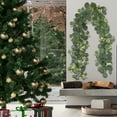 thumbnail image 6 of Luxcidy Artificial Eucalyptus Greenery Plant, Fake Silver Dollar Leaves Garland Wreath Fake Vines with White Flowers Table Runner for Wedding Arch Home Party Mantle Decor (B), 6 of 6