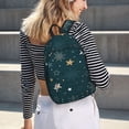 thumbnail image 5 of Vsdgher Christmas Snowflake Print Canvas Backpack Travel Rucksack Unisex Knapsack 15.7/17.7Inch Laptop Backpack for Work,College-Small, 5 of 5