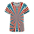 thumbnail image 4 of Up to 65 off!Lolmot 4th of July Scrub Tops Women V Neck American Flag Prints Tshirts Independence Day Patriotic Working Uniforms Pocketed Holiday Shirt, 4 of 5