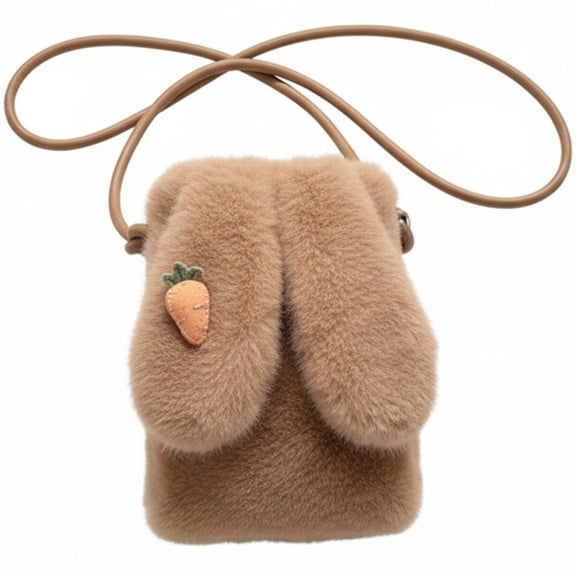 Jiibva Plush Crossbody Bags For Women,, Cute Rabbit Shoulder Bag Messenger Bag Korean Mini Purses Handbags for Daily Use