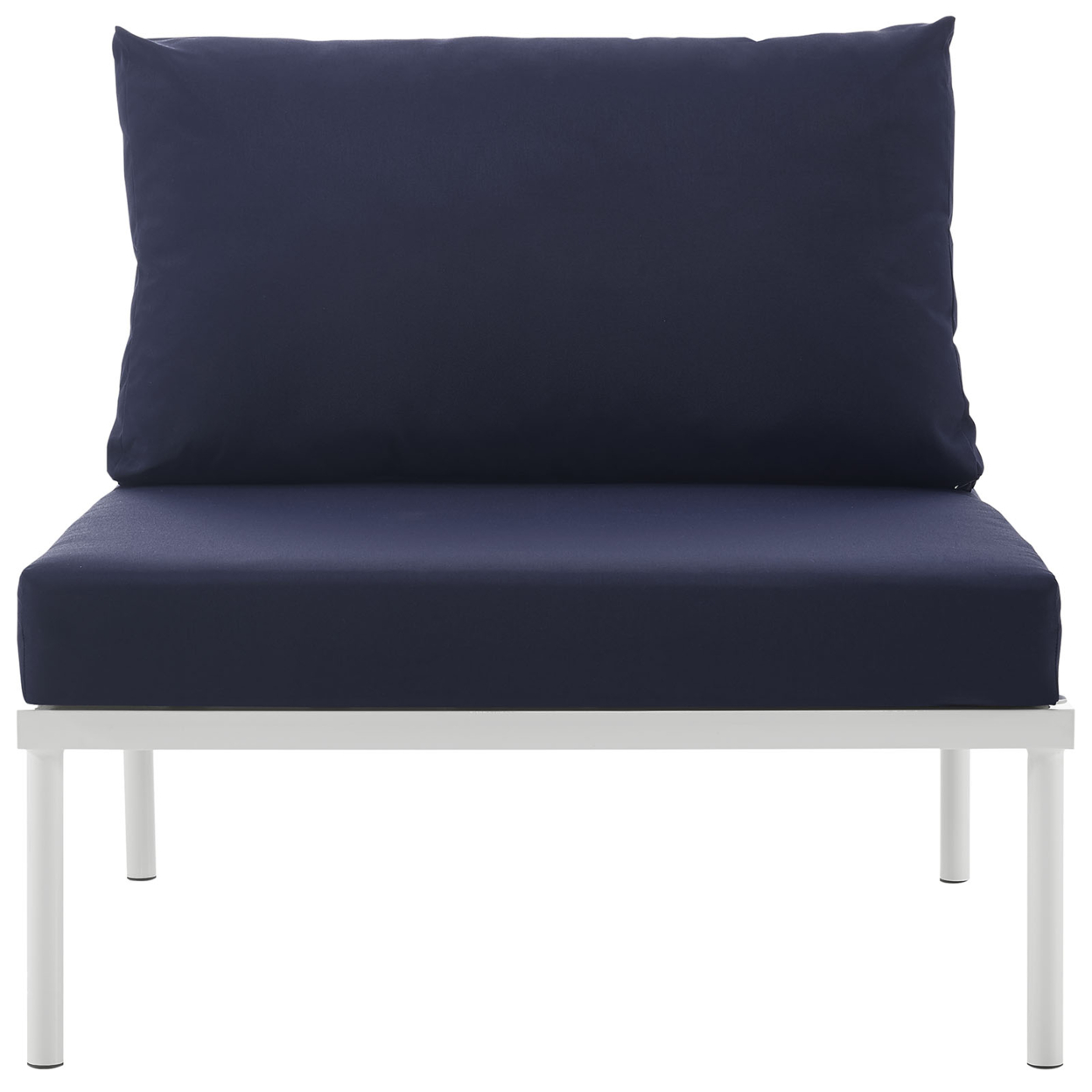 Modway Harmony Outdoor Patio Aluminum Fabric Armless Chair in White/Navy - image 3 of 4