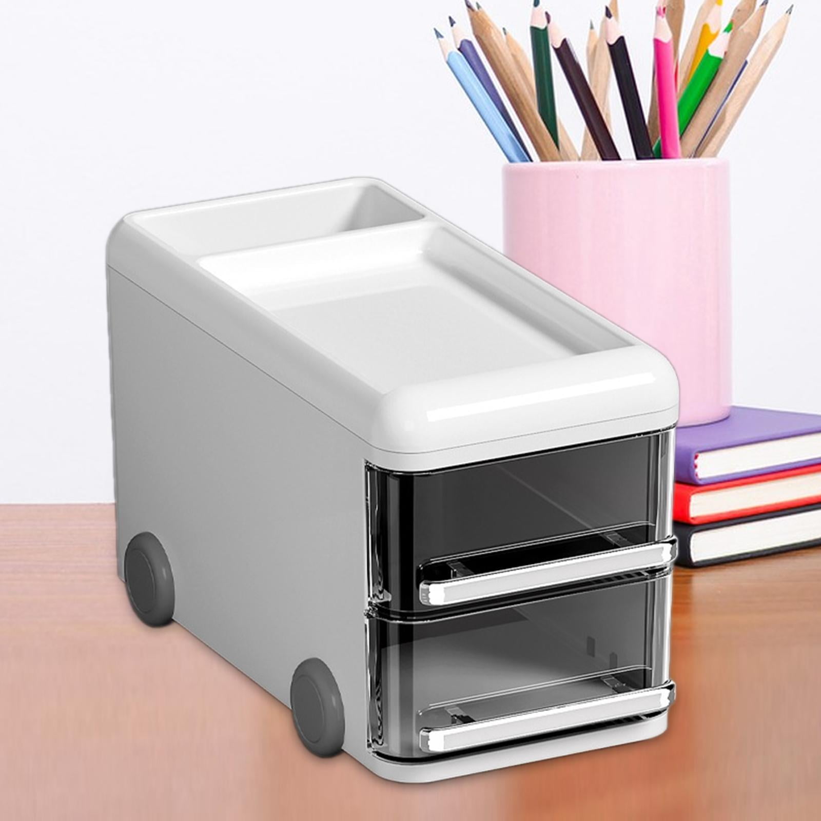 kowaku Desk Organizers Table Display Stand Car Shaped Office Tabletop Organization Versatile Accessories Storage Rack for Countertop White