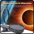 thumbnail image 1 of 1 Set Solar Eclipse Phone Filter 52mm ND 2-400 with Clip Lens Cap, 1 of 5