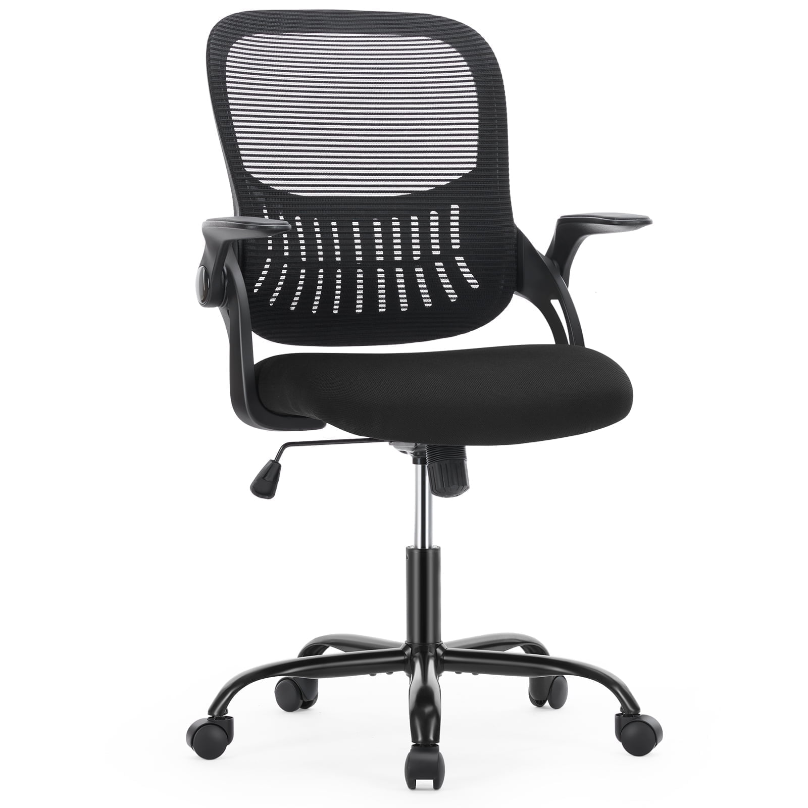 MCQ Home Ergonomic Office Chair with Adjustable and Flip-up Armrest,Heavy Duty Desk Chair with Lumbar Support, Black