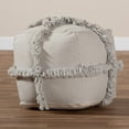 thumbnail image 5 of Skyline Decor Grey Handwoven Cotton Fringe Pouf Ottoman, 5 of 6