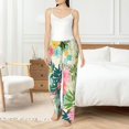 thumbnail image 5 of Uemuo Tropical Flowers Pattern Women's Wide Leg Palazzo Lounge Pants with Pockets Light Weight Loose Comfy Casual Pajama Pants-, 5 of 9