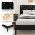 thumbnail image 5 of LEGAHOME Twin Size Upholstered Platform Bed, New Upgraded Twin Bed Frame with Rivet Decoration Headboard, Modern Single Bed, No Box Spring Needed, Black, 5 of 8