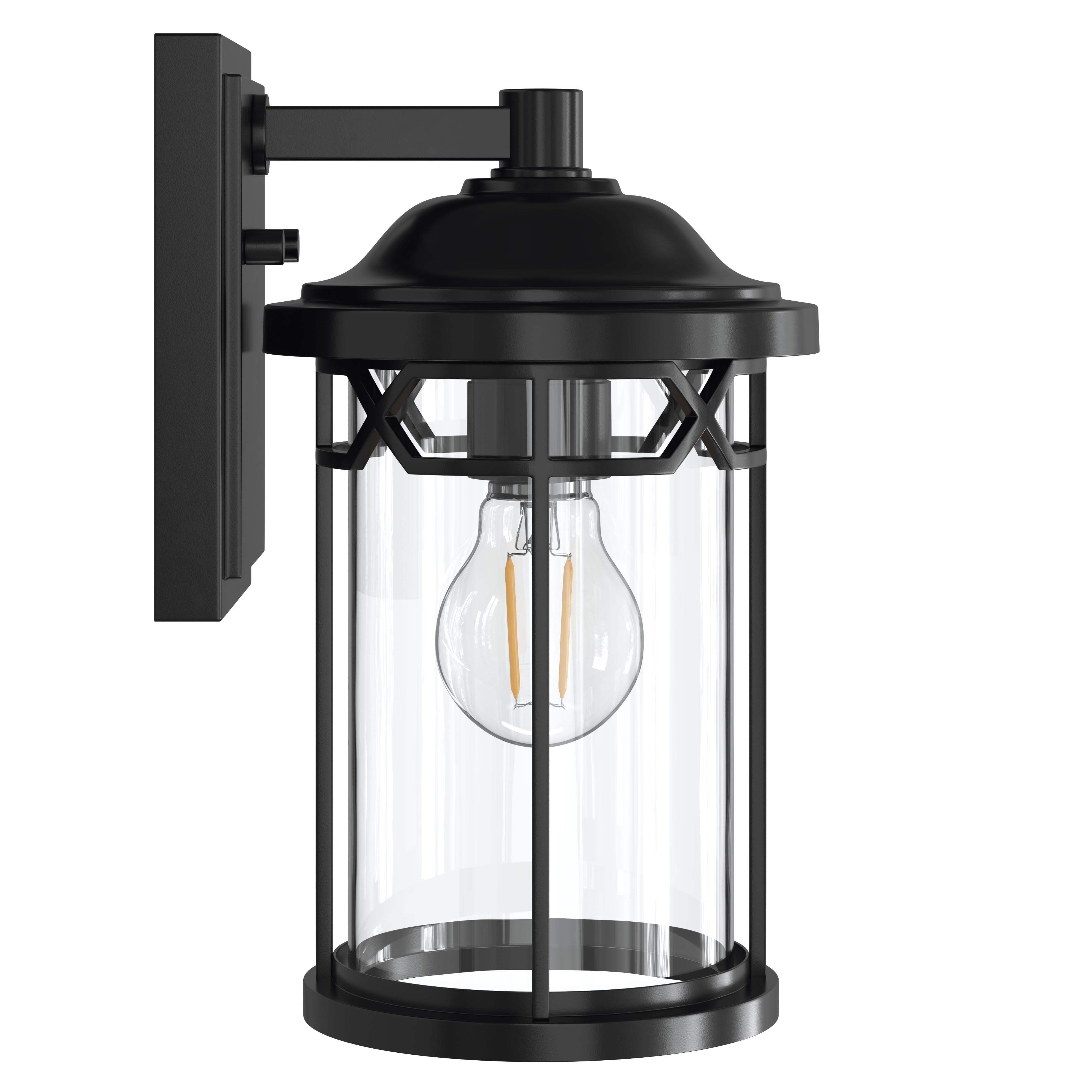 Better Homes & Gardens 11.25" H Transitional 1-Light Outdoor Corded Electric Wall Lantern with Clear Glass
