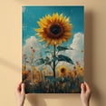 thumbnail image 3 of Sunflower Flower Canvas Wall Art 8x12 inches - Botanical Floral Sunflower Flower Canvas Print Rustic Watercolor Wall Artwork, 3 of 5