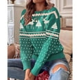 thumbnail image 5 of Aboser Christmas Sweater for Women Christmas Tree Graphic Knit Sweater Long Sleeve Crewneck Knitted Tops Casual Xmas Holiday Pullover Sweater, Christmas Gifts, 5 of 8