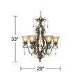 thumbnail image 4 of Regency Hill Iron Leaf Roman Bronze Chandelier 29" Wide French Rustic Crystal Cream Glass 6-Light Fixture for Dining Room House Foyer Kitchen Island, 4 of 5