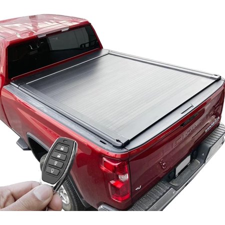 Syneticusa ER Power Retract Hard Truck Bed Tonneau Cover Fits 2020-2025 Chevy Silverado/GMC Sierra 2500 HD/3500 HD 6'8" 82.2 in Box Retractable Matte Black Aluminum Waterproof