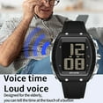 thumbnail image 5 of Findtime Digital Watches for Elderly Men Large Face Voice Talking White Watch with English Speaking LED Backlight Big Number Easy to Read Timer Alarm Waterproof, 5 of 8