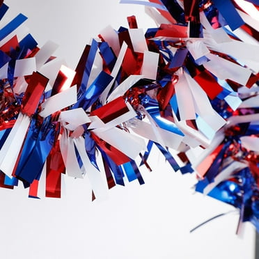 Red White Blue Tinsel Garlands,King Coronation Decor 2023 for Union Party