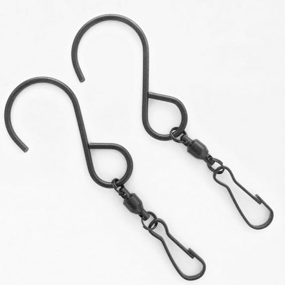 LEORX 8Pcs Bird Feeder Hanger Stainless Steel Portable For Outdoor Use In Black