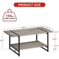 thumbnail image 3 of GAOMON Farmhouse Coffee Table, 2-Tier Living Room Tables Sofa Table, 41" Wood Coffee Table with Shelf, Rustic Minimalist Rectangle Center Table, 47 Inch, 3 of 7