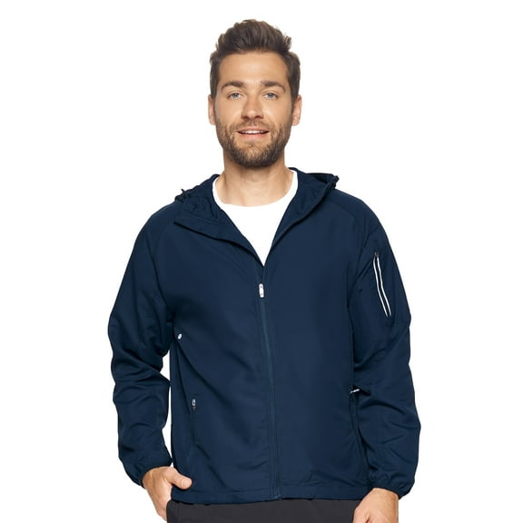 Expert Brand Men's Athletic Performance Windbreaker Jacket, Navy, Medium