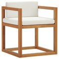 thumbnail image 2 of Modway Newbury Teak Wood Outdoor Accent Armchair in Natural and White (Set of 2), 2 of 4