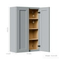 thumbnail image 5 of 27 Inch Laundry Room Cabinets Wall Mounted, Solid Wood Over The Toilet Storage Cabinet, Bathroom Organizer Cabinets with 2 Shaker Door & Shelves, Easy to Assemble for Kitchen, Garage - Dark grey, 5 of 7