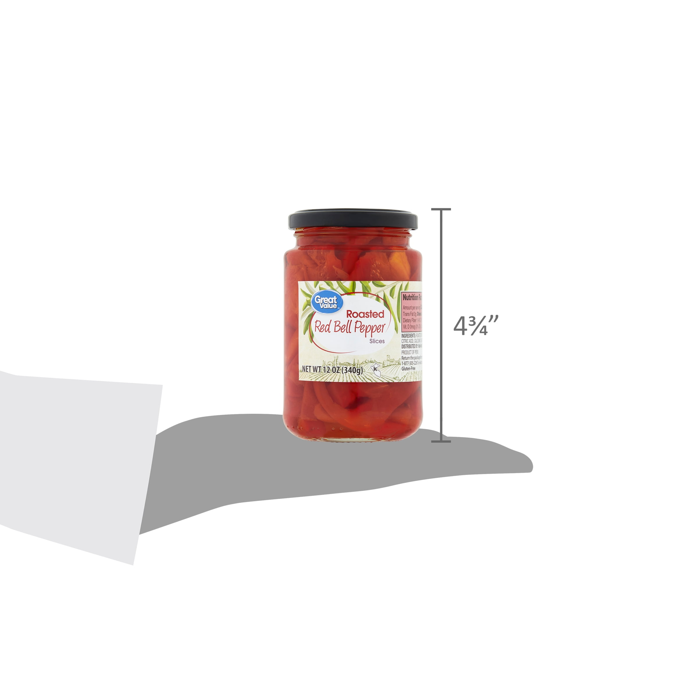 Great Value Roasted Red Bell Pepper Slices, 12 oz