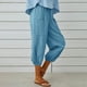 thumbnail image 4 of WILLBEST Pantalones Casuales para Mujer, Pantalones Harén Holgados de Cintura Alta Elástica con Bolsillos, Pantalones Casuales Recortados para Un Estilo y Comodidad Sin Esfuerzo. XXXL, 4 of 6