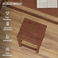 thumbnail image 2 of 26 Inch Bar Stools Set of 2, Counter Height Bar Stool with Footrest, Acacia Wood Bar Chairs for Kitchen Island, Dining Room, Cafe, Bar Counter, Teak, 2 of 5