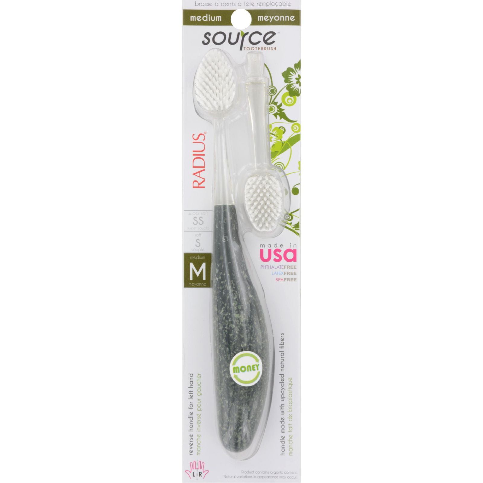 Radius Source Toothbrush With Replacement Head Medium Case Of 6