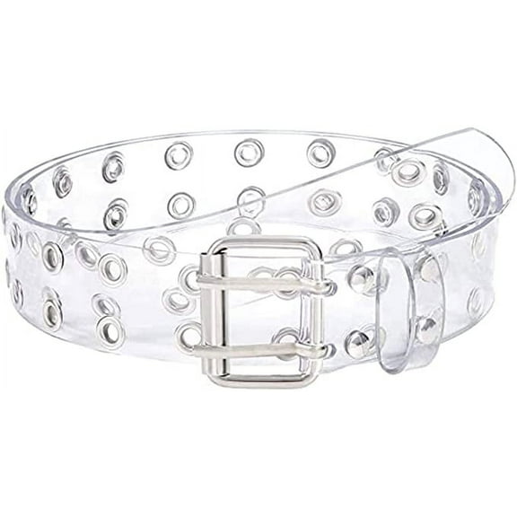 Fashion PVC Wide Transparent Clear Jelly Waist Belt With Buckle Chic For Women Girls 105cm