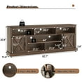 thumbnail image 3 of Farmhouse TV Stand for TVs Up to 90” , Rustic 82.7” Entertainment Center with Storage Cabinets with Adjustable Shelves, Large TV Media Console for Living Room, Brown, 3 of 6
