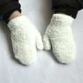 thumbnail image 3 of ZLight 1 Pair Kids Mittens Simple Style Clothes Accessory Solid Color Fingers Cover Beautiful Toddler Mitten for Winter White 1Set, 3 of 6