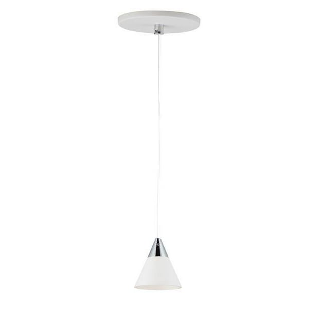 ET2 Éclairage E25027-WTPC Micro 1-Lumière LED Pendentif - Blanc & Chrome Poli