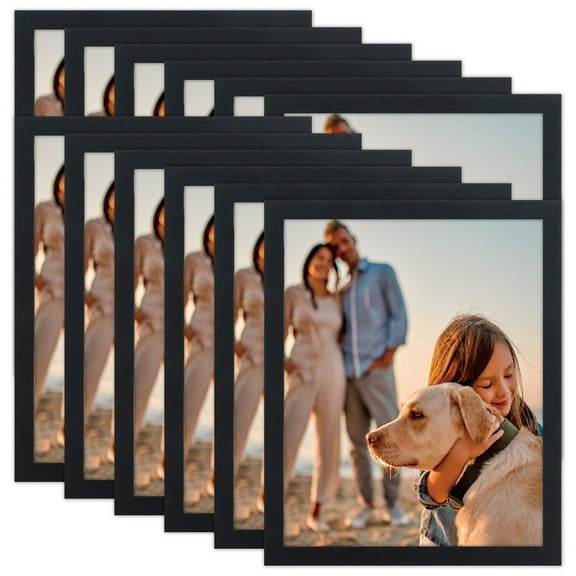 8x10 Picture Gallery Wall Frame Set Collage Tabletop Plastic Glass Black 12 Pack