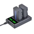 thumbnail image 3 of Baterías y Cargador Dual LED USB Tectra NP-FM50 para Sony HDR-HC1 DCR-TRV280, 3 of 9