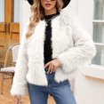 thumbnail image 2 of BiZtdJrK Sales Of The Week Women Faux Fur Jacket Cropped Shaggy Fuzzy Teddy Jackets 2025 Winter Fashion Long Sleeve Open Front Cardigan Coats White XXL, 2 of 4