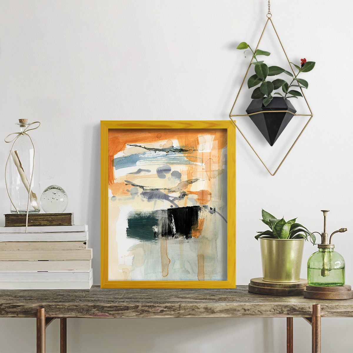 Seria I - Framed Print w/glass - Sunflower Yellow