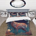 thumbnail image 2 of Designart "Regal Stag Amidst the Woods II" Animal Landscape Bedding Covert Set - Animals Blue Children's Art Bed Set With 2 Shams, 2 of 6