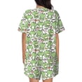thumbnail image 6 of Fotbe Happy Frogs Print Pajama Set for Women 2 Piece Loungewear Short Sleeve Tops and Shorts Set Soft Sleepwear-Medium, 6 of 7
