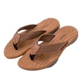 thumbnail image 4 of LTTVQM Men's Flip Flops Comfortable Arch Support Cushion Non-Slip Thong Sandals Indoor Outdoor Beach Travel Vacation Lounge Walking Shoes Brown 39-40(US-8.5/9), 4 of 4