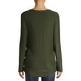 thumbnail image 3 of Time and Tru Women's Maternity Long Sleeve V-Neck T-Shirt, 3 of 6