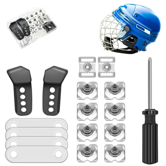 31Pcs Helmets Repair kits Football Hockey Helmets Hardware Including Visors Clip Chin Straps Adapter Screw Nut Enduring
