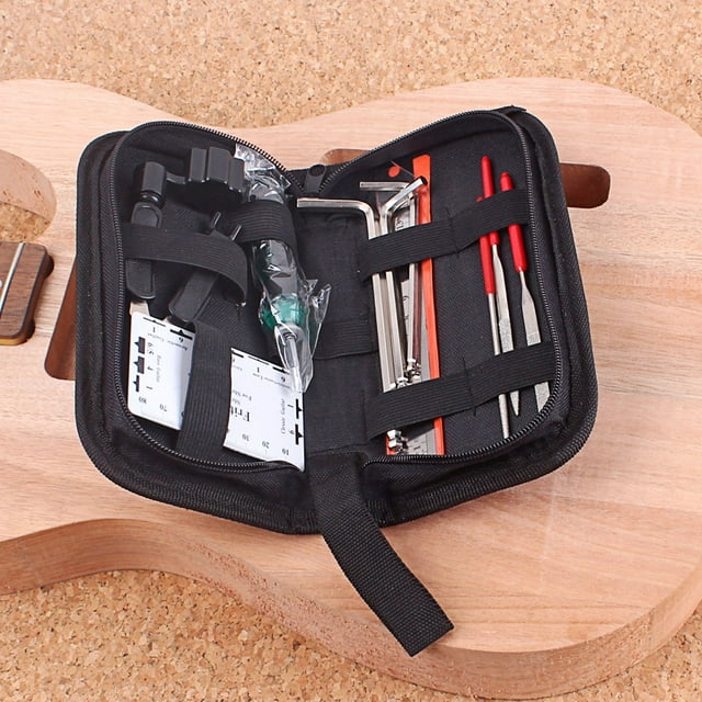 HORIALENCE Complete Black Guitar Setup Kit for Electric Mandolin and Stringed Instrument Maintenance