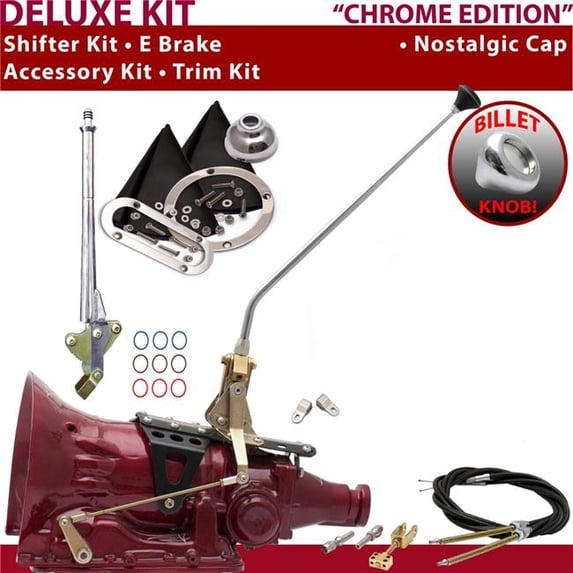 American Shifter TH200 Shifter Kit Chrome 16 in. E Brake Cable Clevis Trim Kit for F33F7