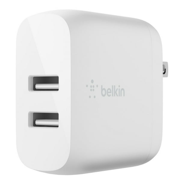Naschrift Haalbaar Trend Belkin Dual USB Wall Charger (24W) + Lightning 8-Pin Cable for iPhone -  White - Walmart.com