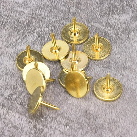 

Tebru 100Pcs Flat Head Upholstery Nail Round Antique Furniture Decorative Drawing Pin Art Supplies Drawing Pin