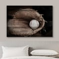 thumbnail image 3 of wall26 Canvas Print Wall Art Wood Panel Effect Retro Vintage Catcher's Mitt &amp; Baseball Sports Fitness Photography Realism Decorative Scenic Multicolor for Living Room, Bedroom, Office - 16x24, 3 of 5