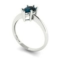 thumbnail image 2 of 1.0ct Pear Cut Blue Natural London Blue Topaz 18k White Gold Engraving Statement Bridal Wedding Solitaire Designer Ring Size 7.5, 2 of 5