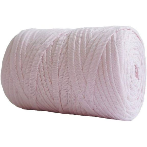 Nvzi 250g 8.1oz Soild Color Fancy Yarns DIY Bag Handbag Carpet Cushion Cotton Cloth T-Shirt Yarn Knitting Crochet Yarn Pet Cave Basket Crochet Bag Fabric Yarn, Light Pink