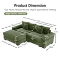 thumbnail image 4 of FFH 92" Oversized Sectional Sofa, L-Shaped Couch with Ottoman, 2 Seater Corduroy Cloud Sofa Living Room, Green, 4 of 16