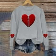 thumbnail image 2 of YueHuiYing Women's Oversized Hoodless Sweatshirt with Heart-Shaped Letter Print Round Neck Long Sleeves - Valentine's Day Fashionable Casual Comfort Top, 2 of 6